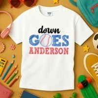 Funny Baseball Fight Down Goes Anderson Kids T-Shirt thumb 3