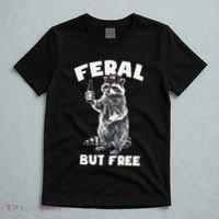 Feral But Free Funny Raccoon T-Shirt thumb 5