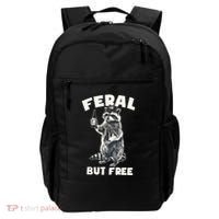 Feral But Free Funny Raccoon Backpack thumb 0