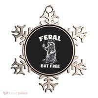 Feral But Free Funny Raccoon Ornament thumb 0