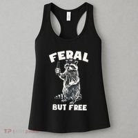 Feral But Free Funny Raccoon Women's Tank Top thumb 3