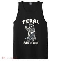 Feral But Free Funny Raccoon PosiCharge Competitor Tank thumb 0