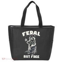 Feral But Free Funny Raccoon Tote Bag thumb 0