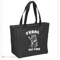 Feral But Free Funny Raccoon Tote Bag thumb 2
