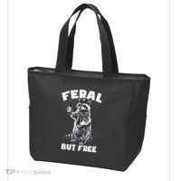Feral But Free Funny Raccoon Tote Bag thumb 3