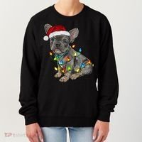 French Bulldog Frenchie Christmas Lights Cute Gift Women's Sweatshirt thumb 0