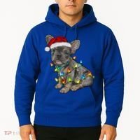 French Bulldog Frenchie Christmas Lights Cute Gift Hoodie thumb 2