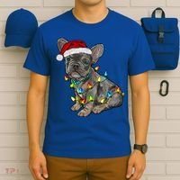 French Bulldog Frenchie Christmas Lights Cute Gift T-Shirt thumb 6