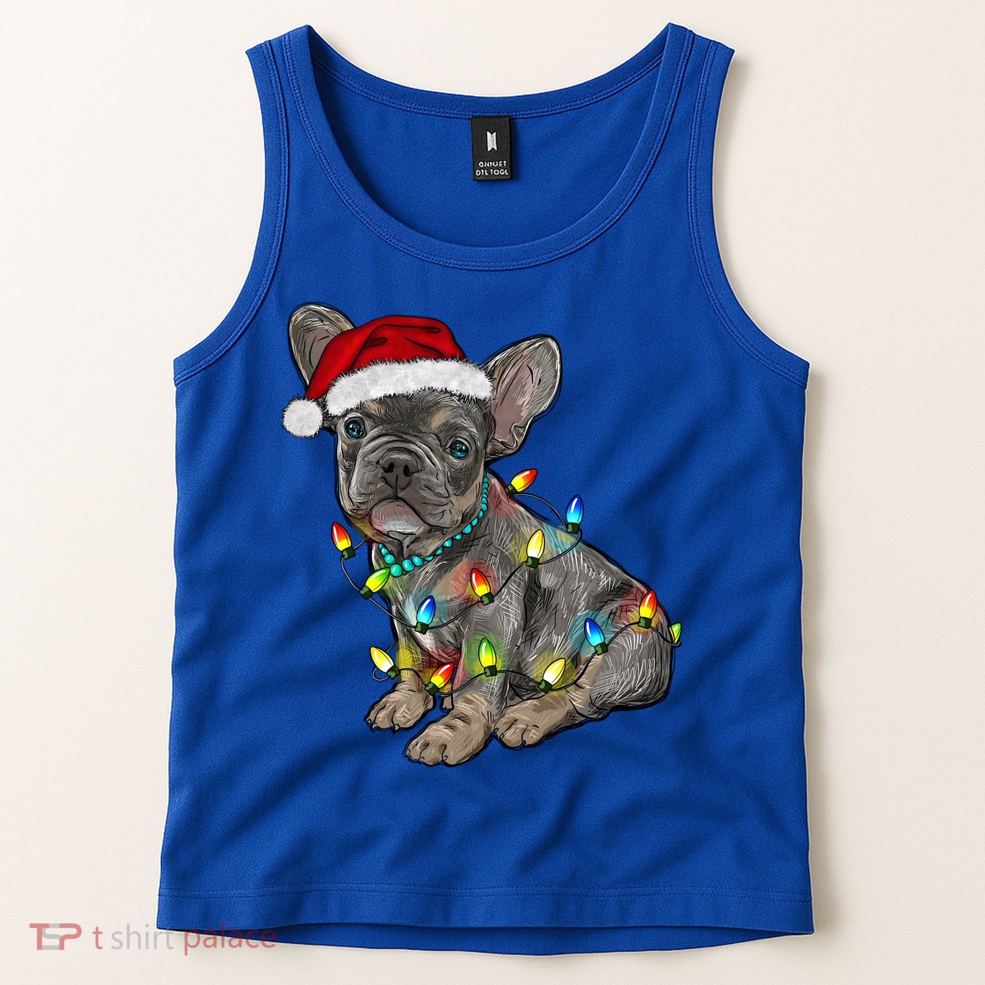 French Bulldog Frenchie Christmas Lights Cute Gift Tank Top