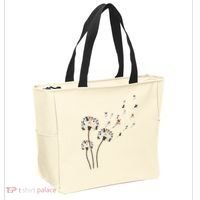 French Bulldog Flower Fly Dandelion Funny Dog Lovers Tote Bag thumb 2