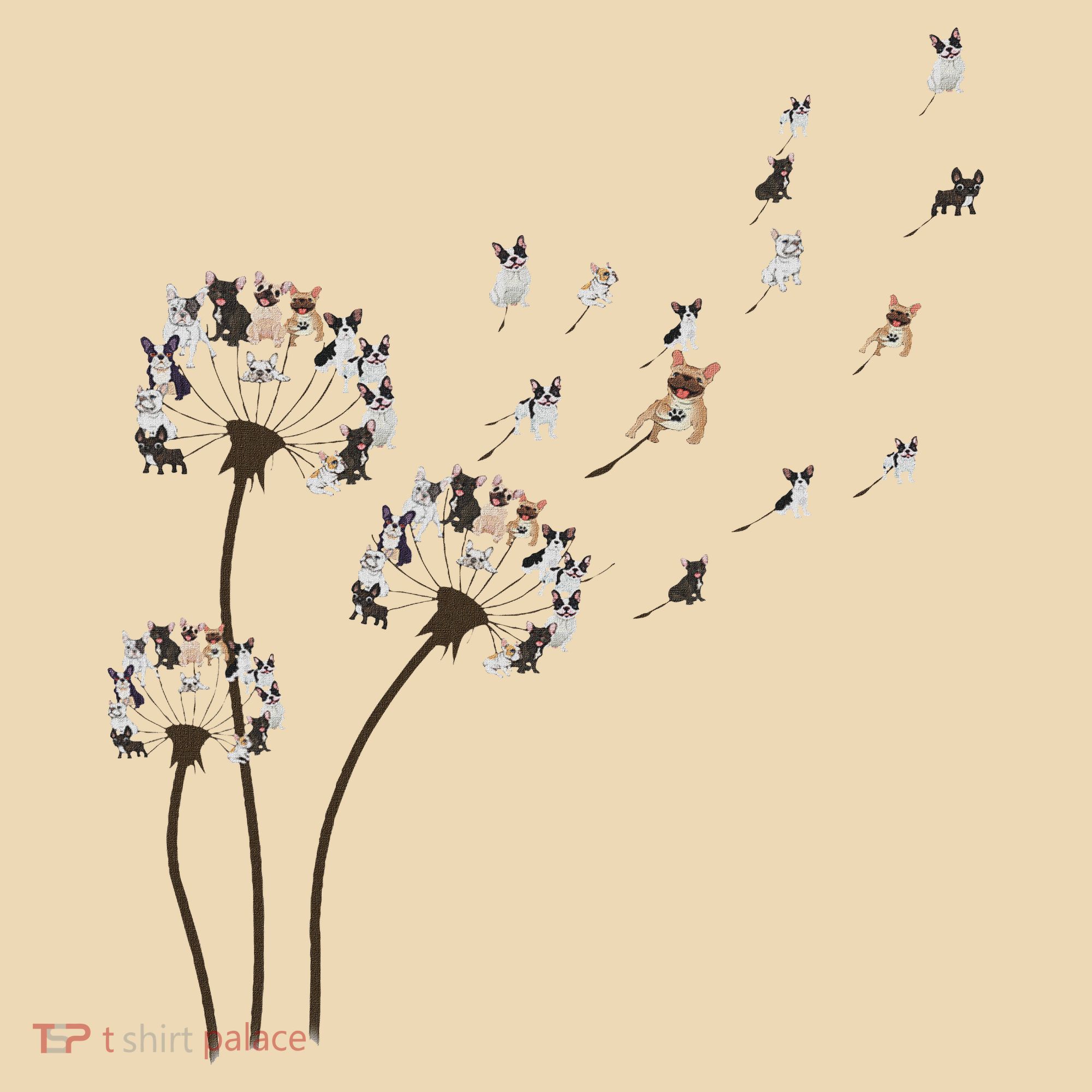 French Bulldog Flower Fly Dandelion Funny Dog Lovers Tote Bag
