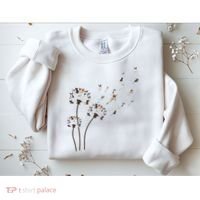 French Bulldog Flower Fly Dandelion Funny Dog Lovers Sweatshirt thumb 2