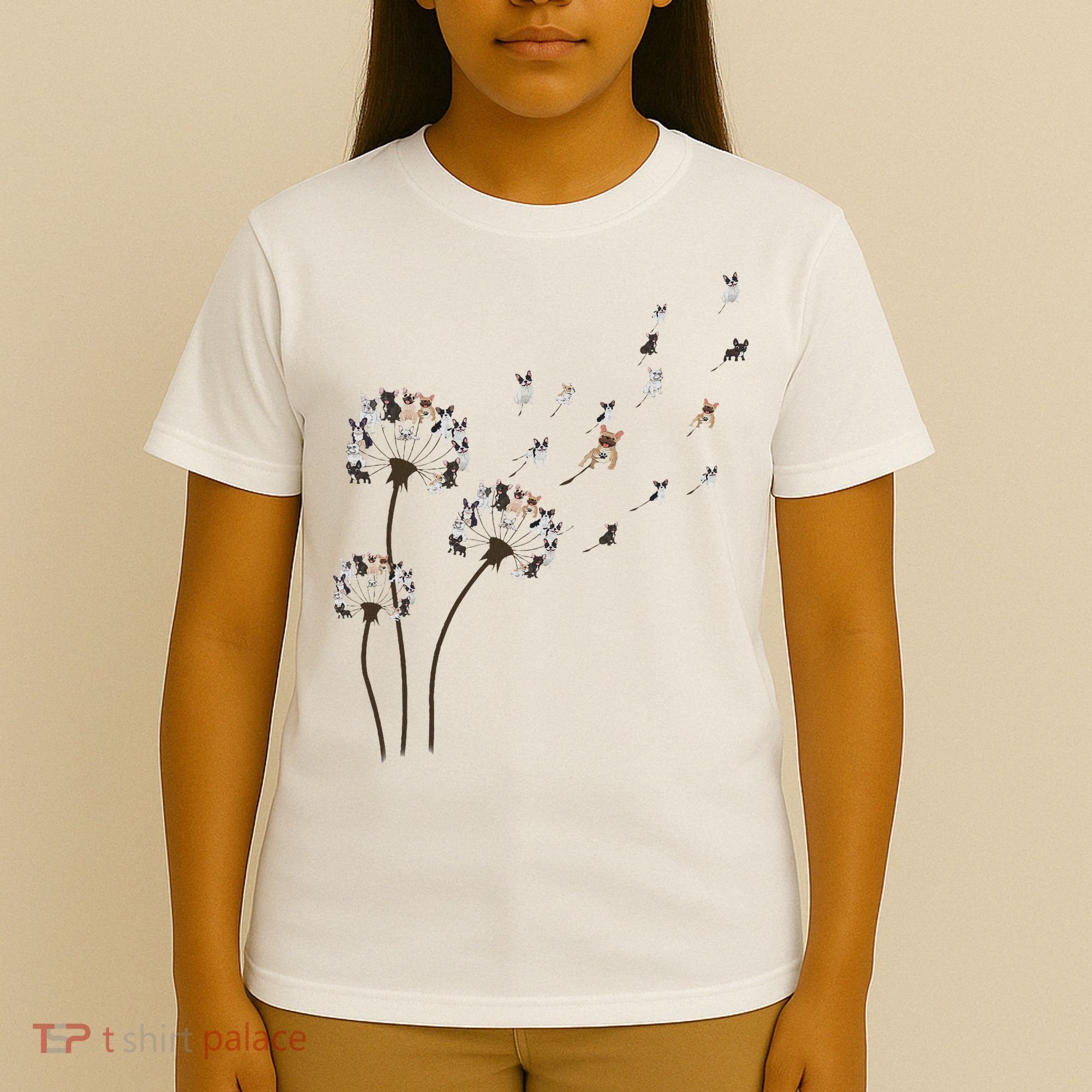 French Bulldog Flower Fly Dandelion Funny Dog Lovers T-Shirt