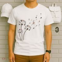 French Bulldog Flower Fly Dandelion Funny Dog Lovers T-Shirt thumb 6