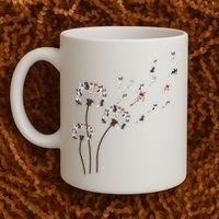 French Bulldog Flower Fly Dandelion Funny Dog Lovers Coffee Mug thumb 2
