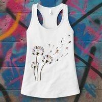 French Bulldog Flower Fly Dandelion Funny Dog Lovers Women's Tank Top thumb 3