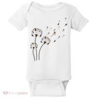 French Bulldog Flower Fly Dandelion Funny Dog Lovers Baby Bodysuit thumb 0