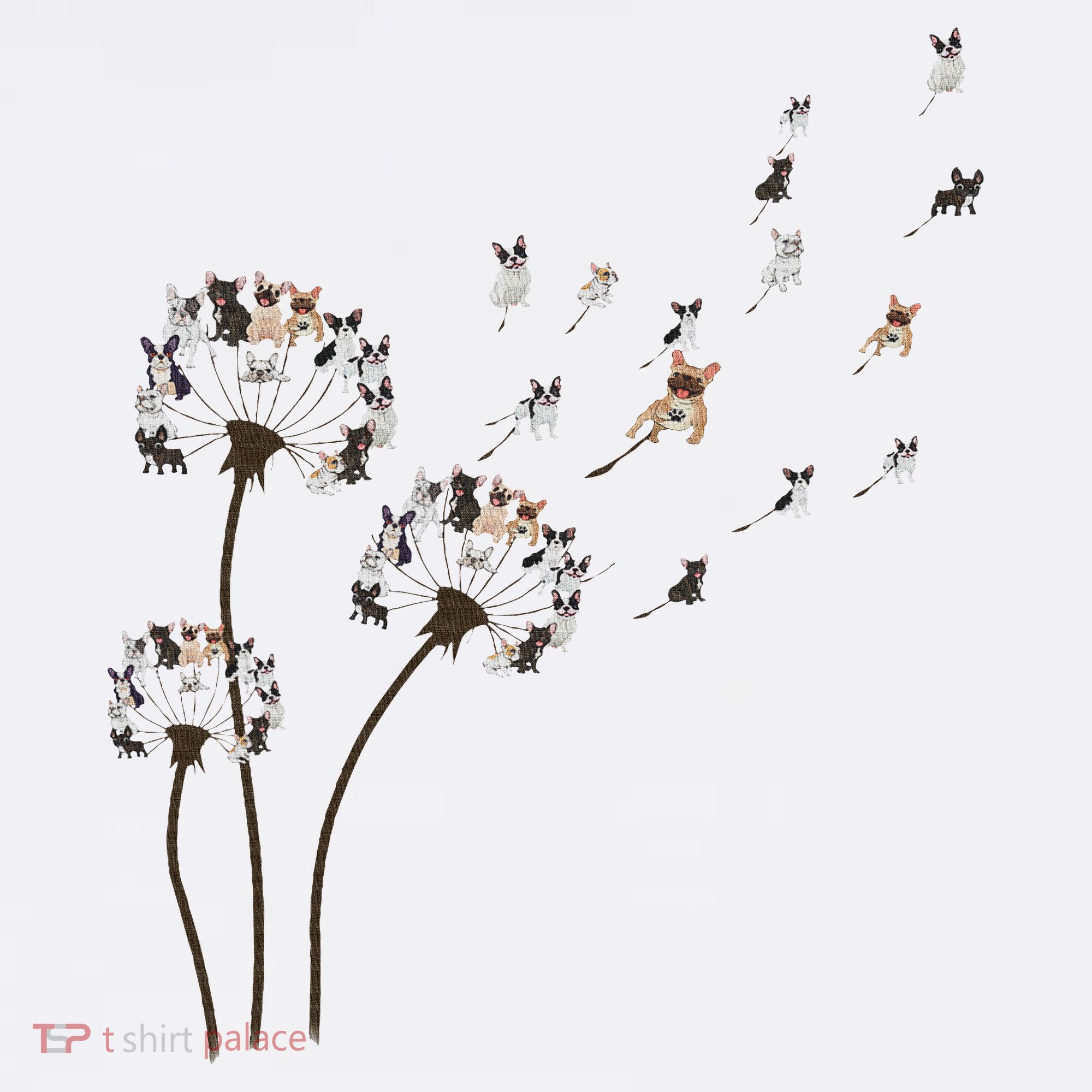 French Bulldog Flower Fly Dandelion Funny Dog Lovers Baby Bodysuit
