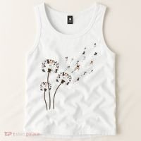 French Bulldog Flower Fly Dandelion Funny Dog Lovers Tank Top thumb 2