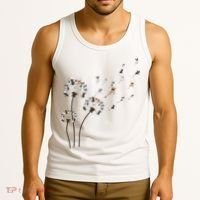 French Bulldog Flower Fly Dandelion Funny Dog Lovers Tank Top thumb 3