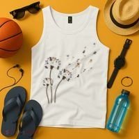 French Bulldog Flower Fly Dandelion Funny Dog Lovers Tank Top thumb 4