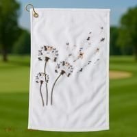 French Bulldog Flower Fly Dandelion Funny Dog Lovers Golf Towel thumb 1