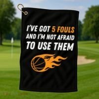 Funny Basketball Funny Gift 5 Fouls Golf Towel thumb 1