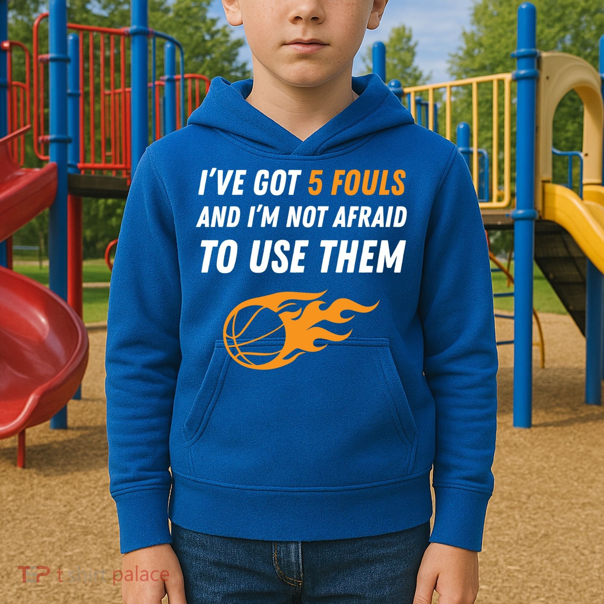 Funny Basketball Funny Gift 5 Fouls Kids Hoodie