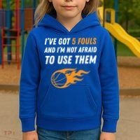 Funny Basketball Funny Gift 5 Fouls Kids Hoodie thumb 3