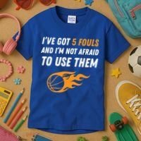 Funny Basketball Funny Gift 5 Fouls Kids T-Shirt thumb 3