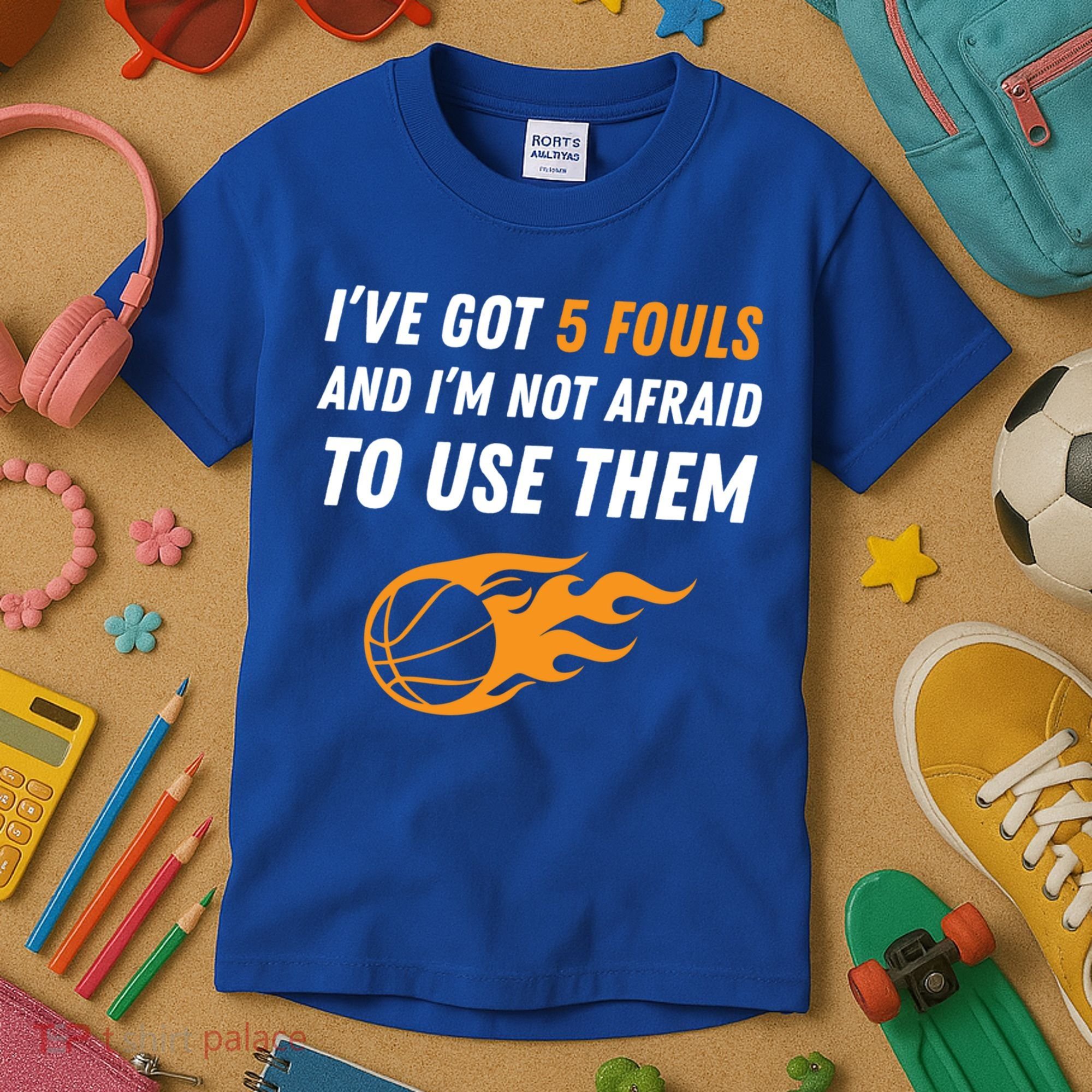 Funny Basketball Funny Gift 5 Fouls Kids T-Shirt