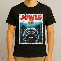 Funny Black French Bulldog Jowls Top Frenchie Mom Dog Dad T-Shirt thumb 3