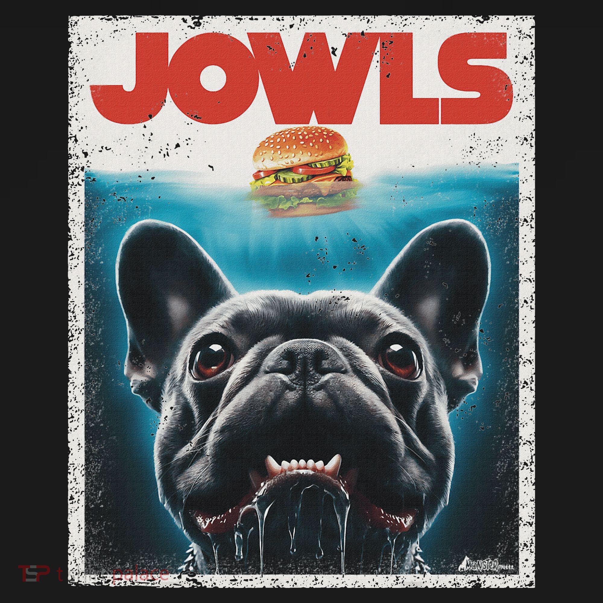 Funny Black French Bulldog Jowls Top Frenchie Mom Dog Dad T-Shirt