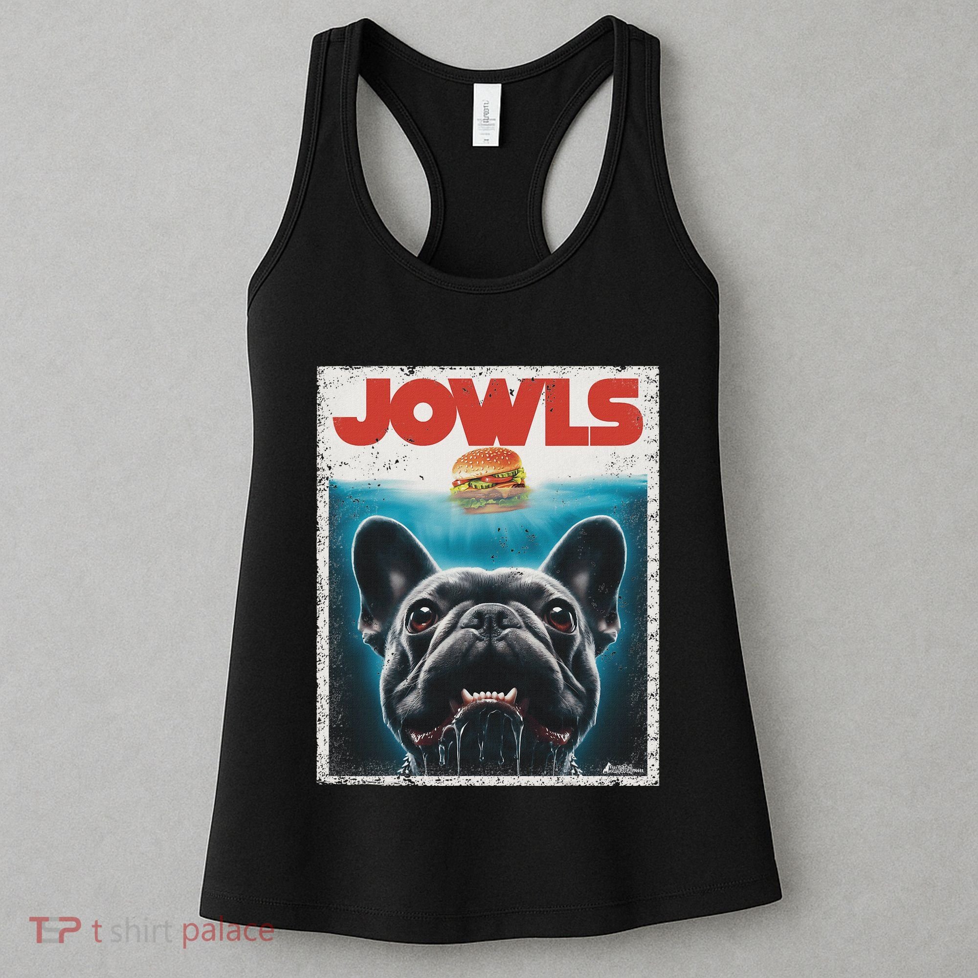 Funny Black French Bulldog Jowls Top Frenchie Mom Dog Dad Women's Tank Top