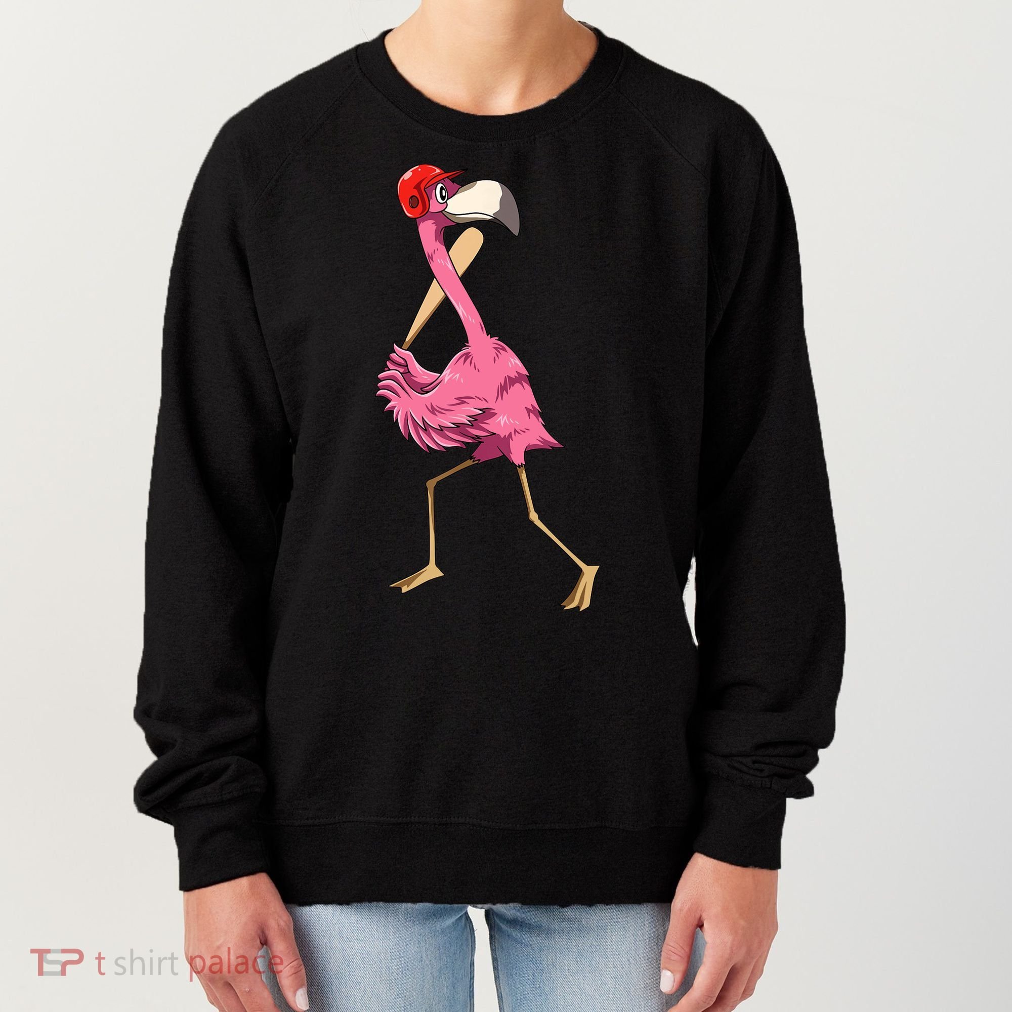Flamingo Baseball Flamingo Playing Baseball Flamingo Women's Sweatshirt