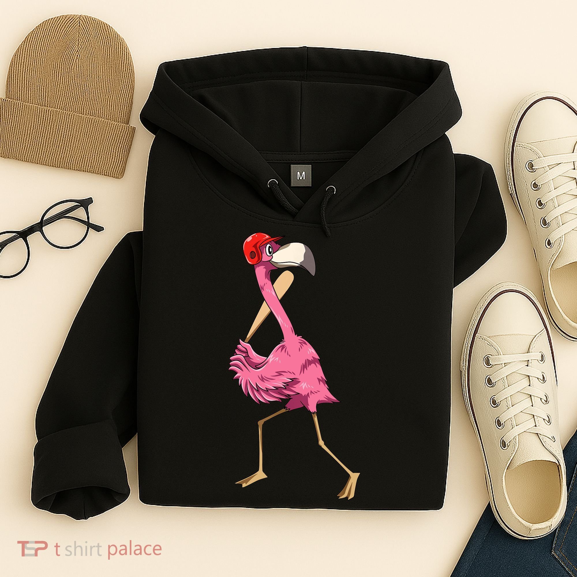 Flamingo Baseball Flamingo Playing Baseball Flamingo Hoodie