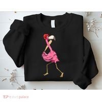 Flamingo Baseball Flamingo Playing Baseball Flamingo Sweatshirt thumb 2