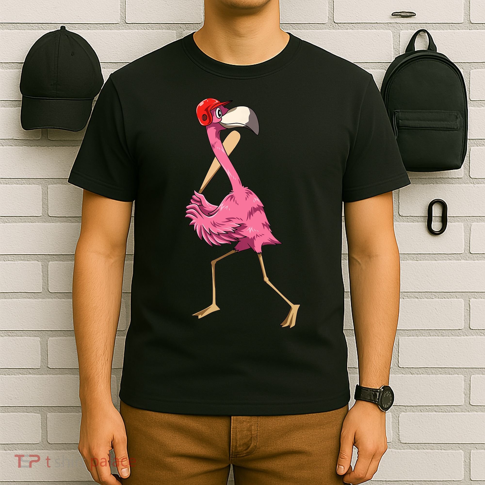 Flamingo Baseball Flamingo Playing Baseball Flamingo T-Shirt