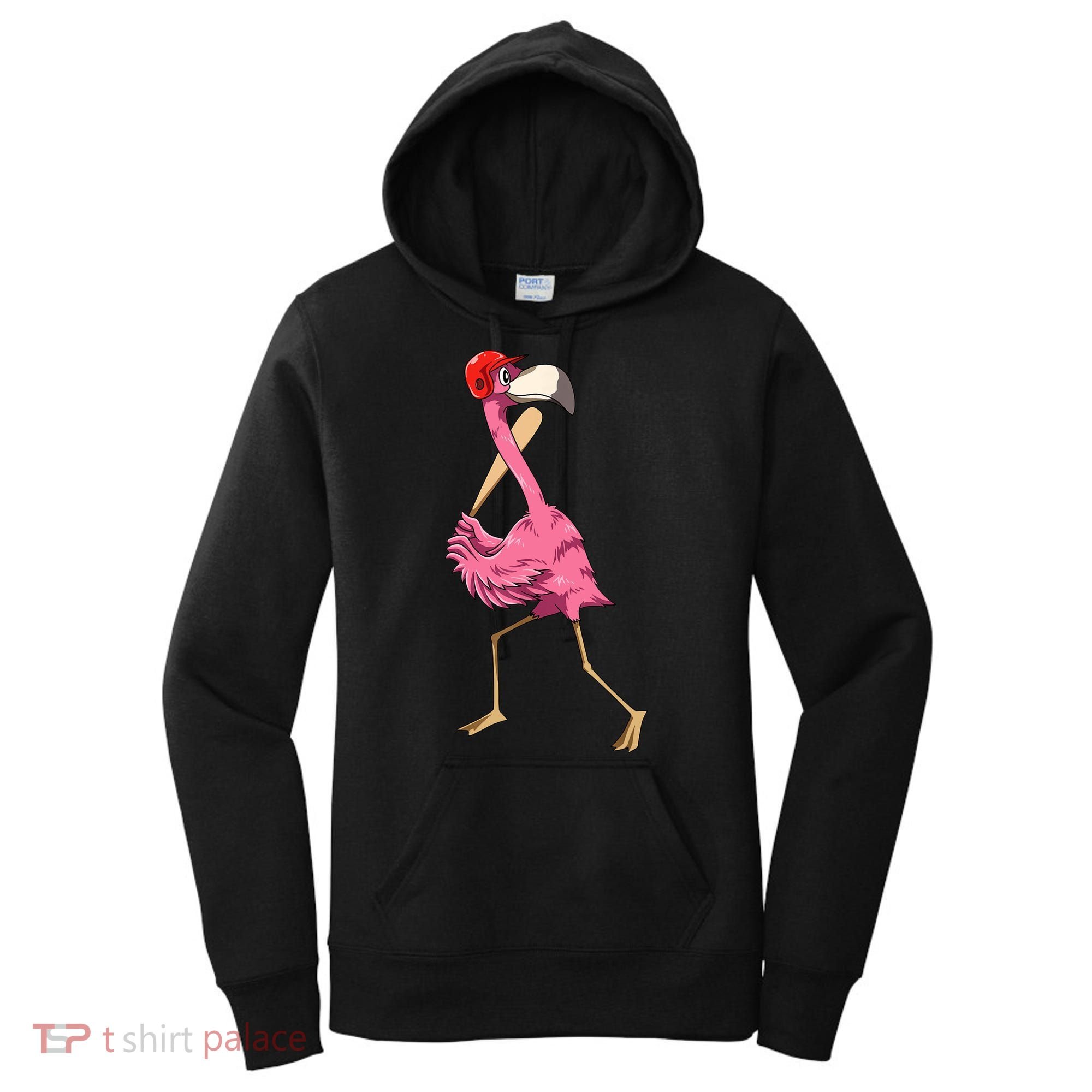 Flamingo Baseball Flamingo Playing Baseball Flamingo Women's Hoodie