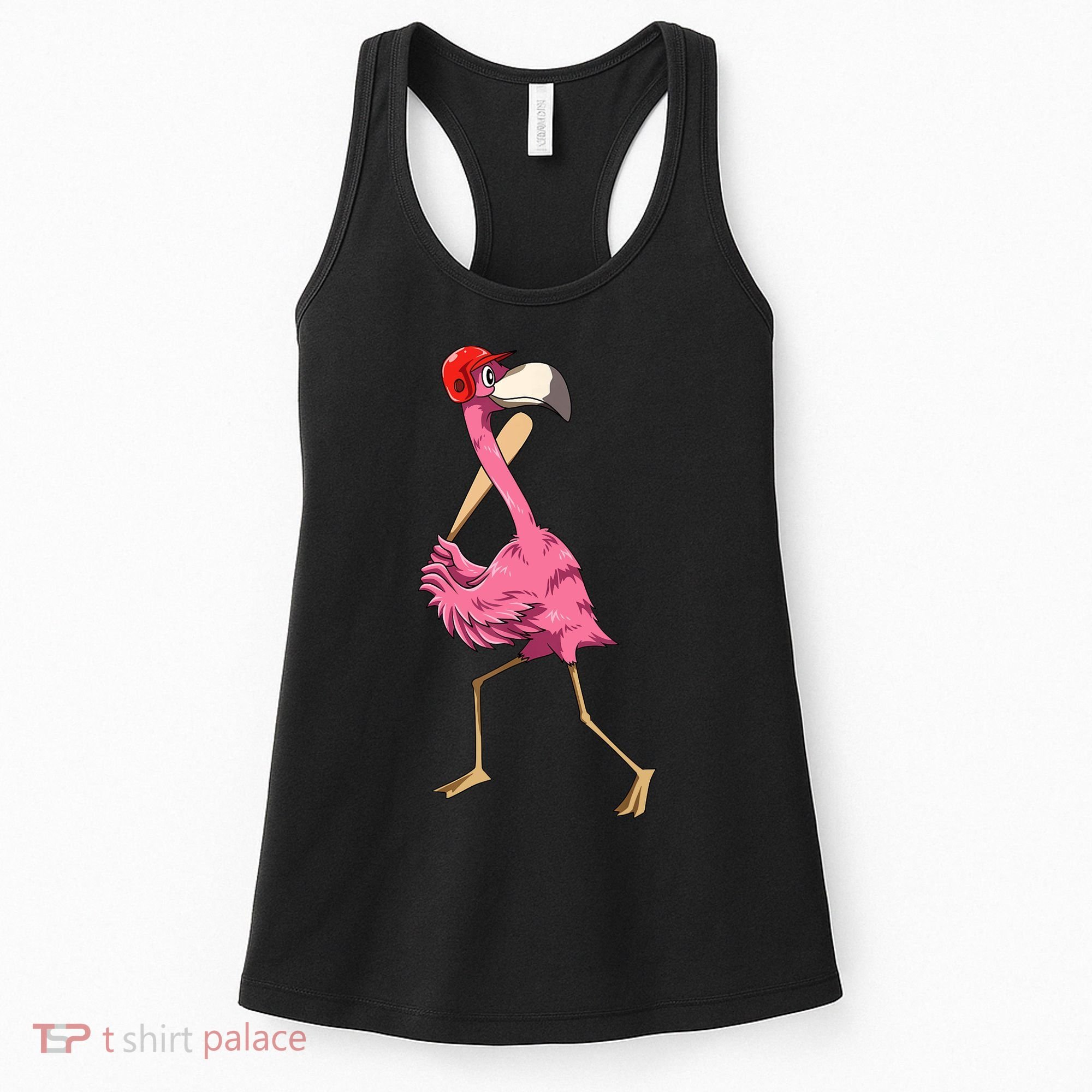 Flamingo Baseball Flamingo Playing Baseball Flamingo Women's Tank Top