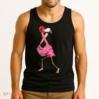 Flamingo Baseball Flamingo Playing Baseball Flamingo Tank Top thumb 3