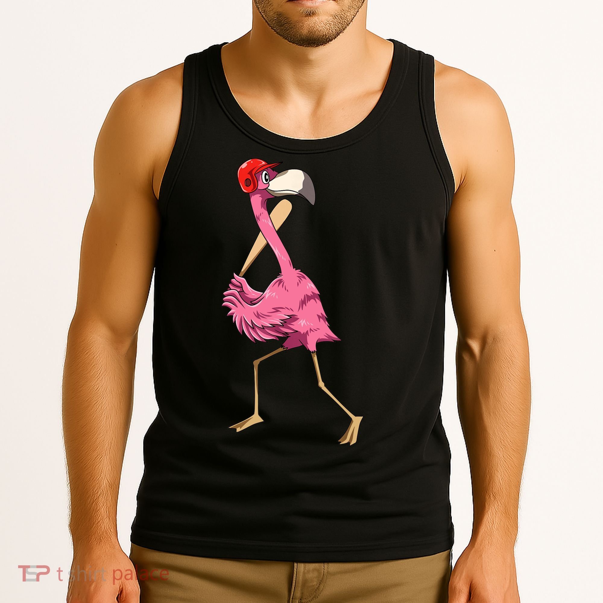 Flamingo Baseball Flamingo Playing Baseball Flamingo Tank Top