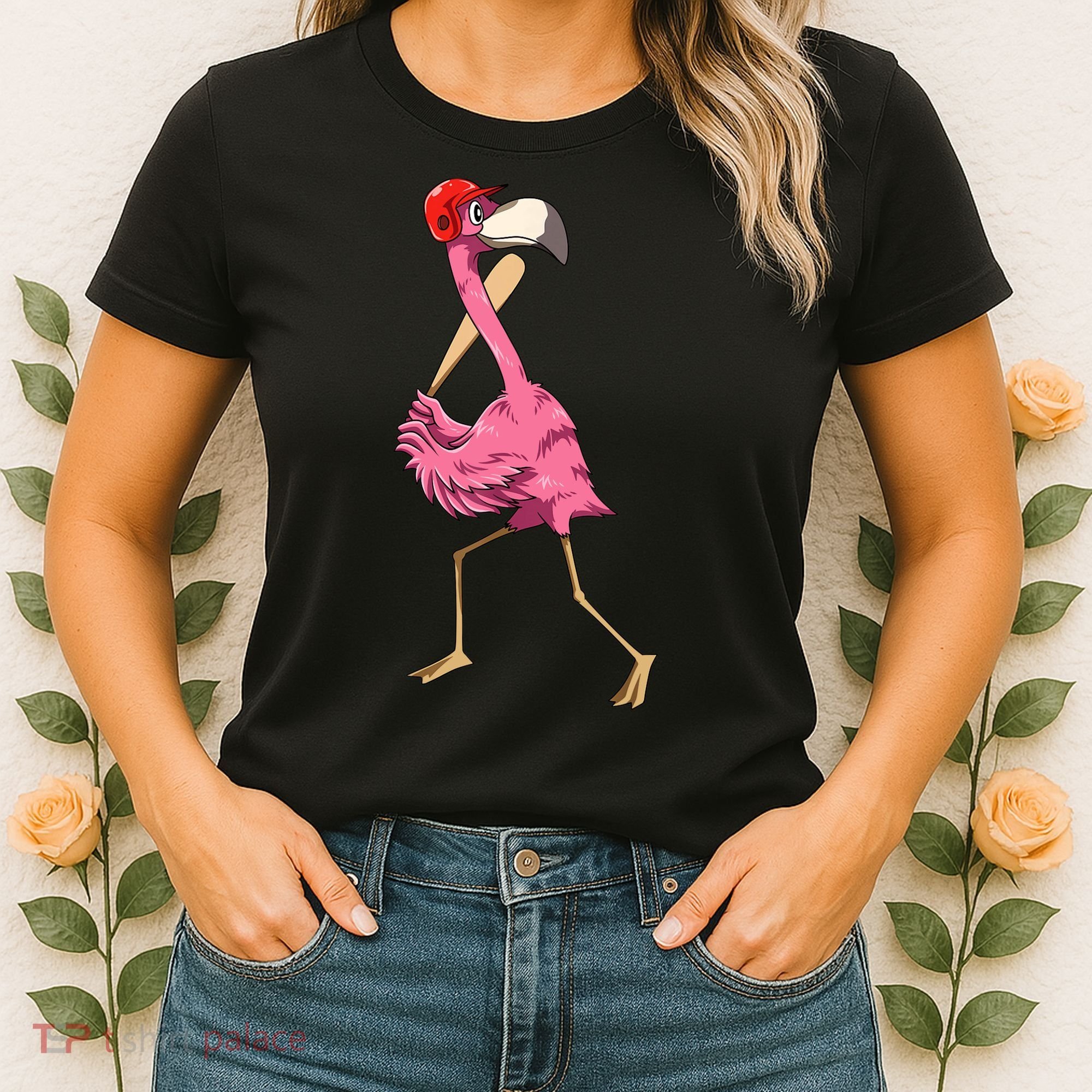 Flamingo Baseball Flamingo Playing Baseball Flamingo Women's T-Shirt