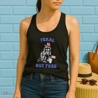 Feral But Free Funny 4th Of July Raccoon Independence Day Women's Tank Top thumb 2