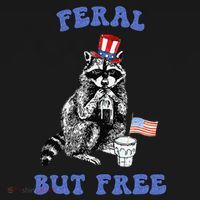 Feral But Free Funny 4th Of July Raccoon Independence Day Baby Bodysuit thumb 2