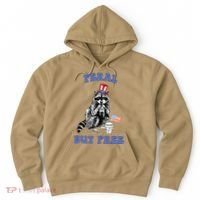 Feral But Free Funny 4th Of July Raccoon Independence Day Hoodie thumb 0