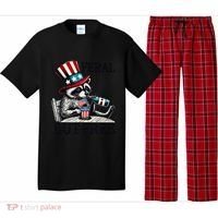 Feral But Free Patriotic Raccoon Funny Usa Pajama Set thumb 0