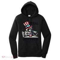 Feral But Free Patriotic Raccoon Funny Usa Women's Hoodie thumb 0
