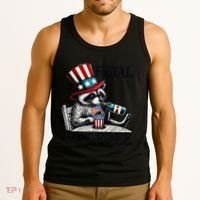 Feral But Free Patriotic Raccoon Funny Usa Tank Top thumb 3