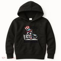Feral But Free Patriotic Raccoon Funny Usa Kids Hoodie thumb 0
